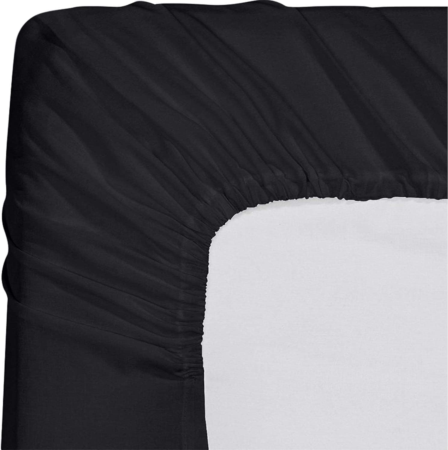 NHNHN Fitted Sheet Full Size Black 54x75