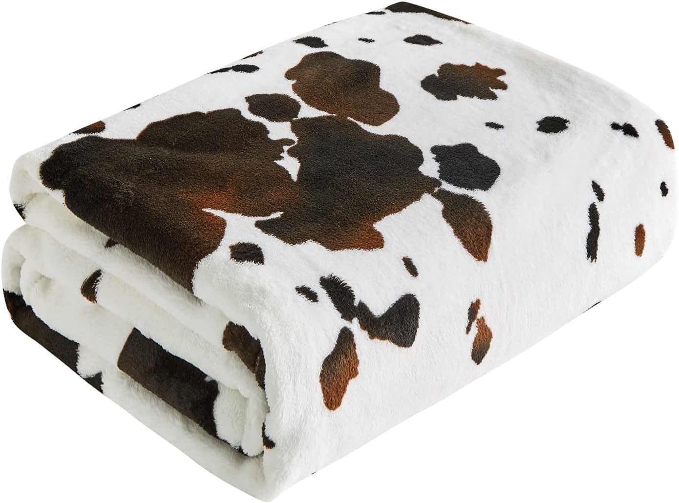 Cozy Bliss Cow Print Throw Blanket 50x60 Non Shedding Warm Super Soft 330GSM