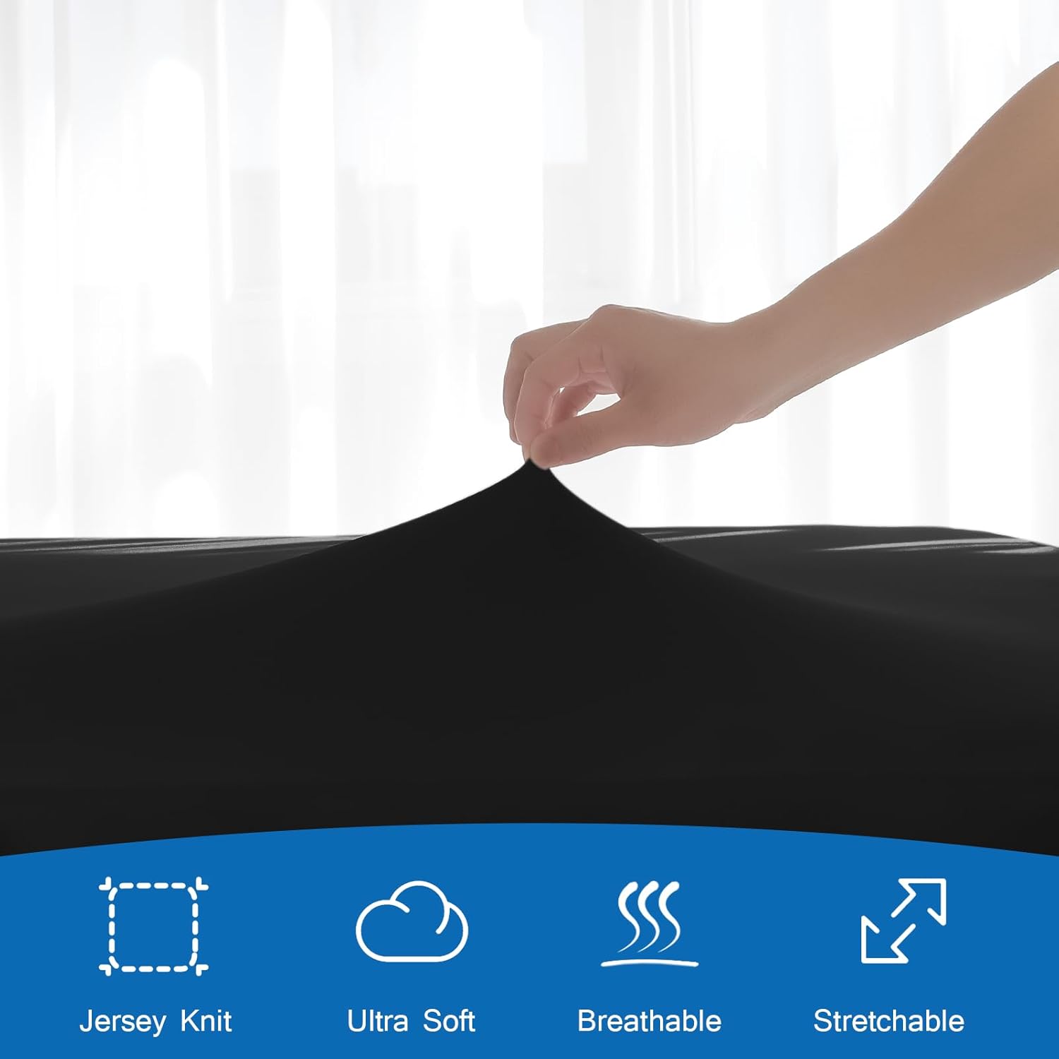 Coldwind Twin Fitted Sheet Black 39x75