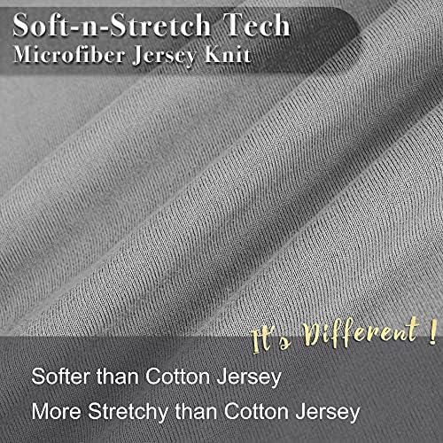NY HOME Jersey Knit Pillow Cases Set of 2 - Grey Microfiber Blend 1