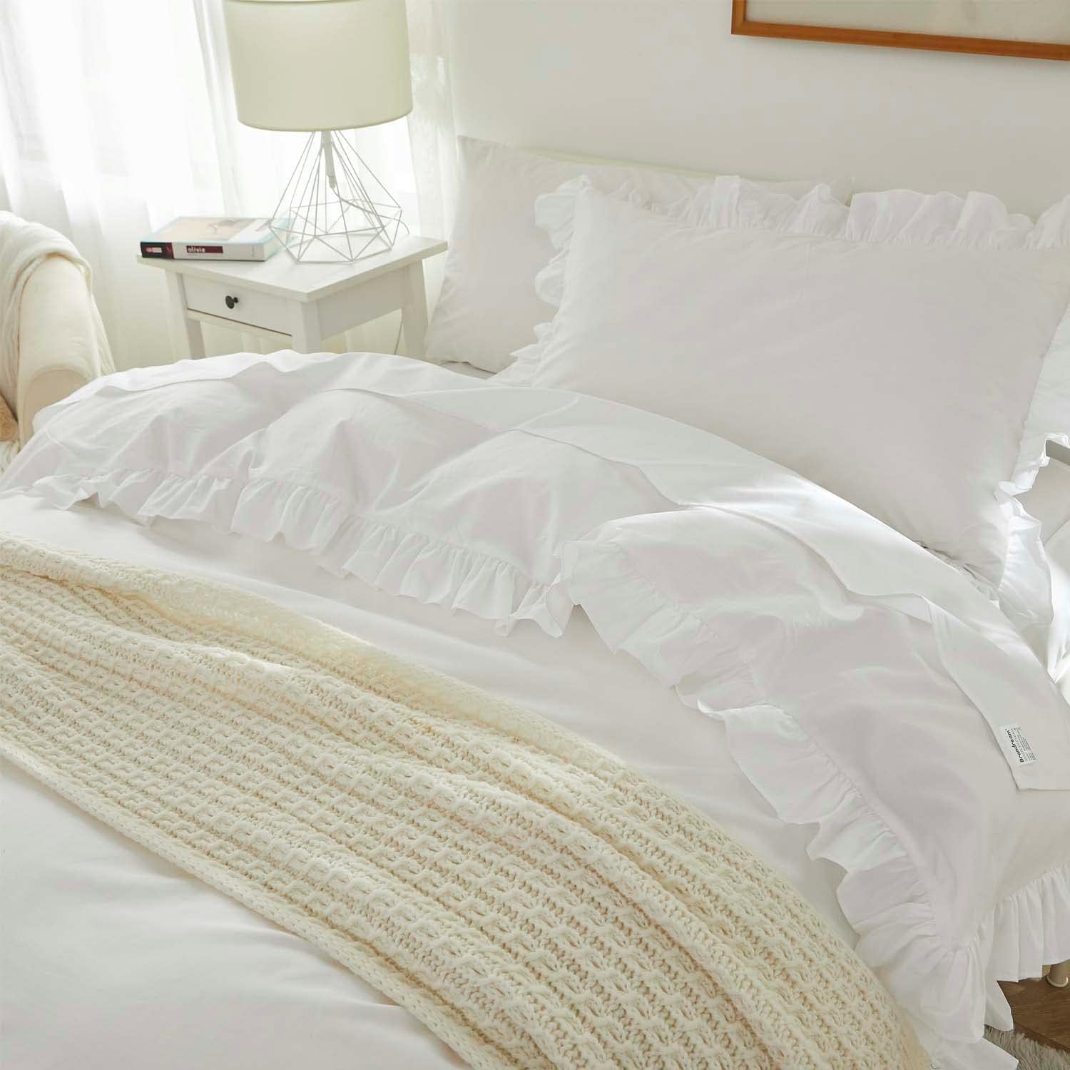 Brandream Organic Cotton Duvet Cover Set 2pcs TwinTwin XL White
