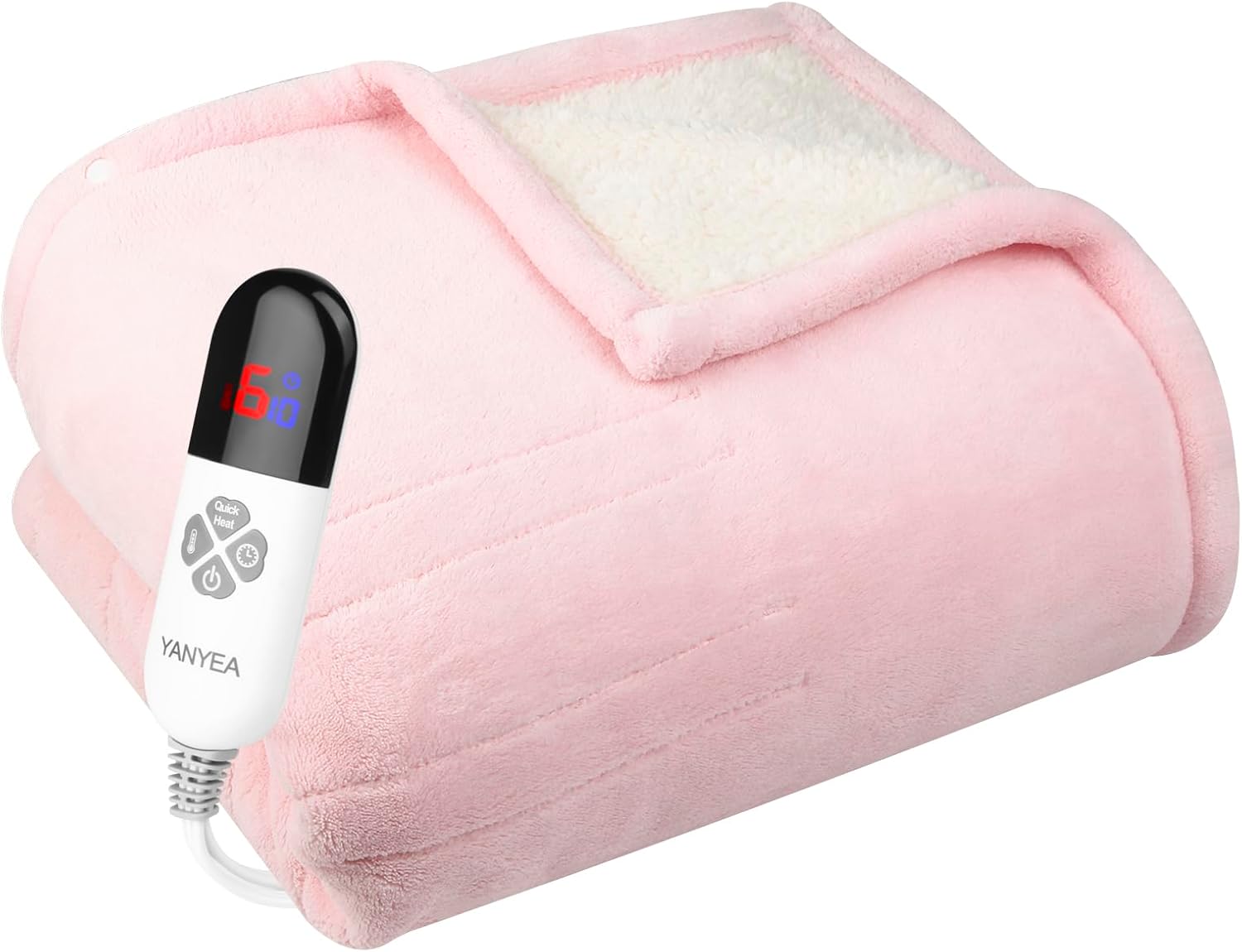 YANYEA Electric Heated Throw Blanket with 6 Heat Settings
