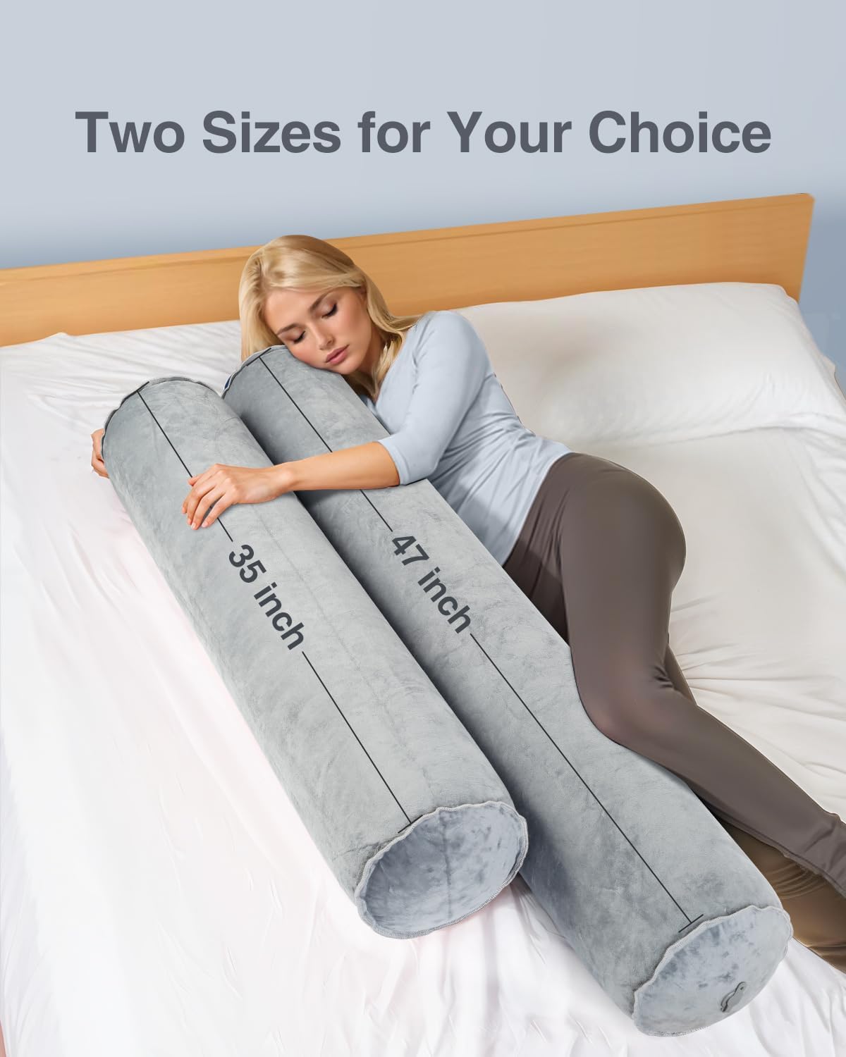 Luxtude Inflatable Body Pillow for Adults Kids 35 Inch Bolster