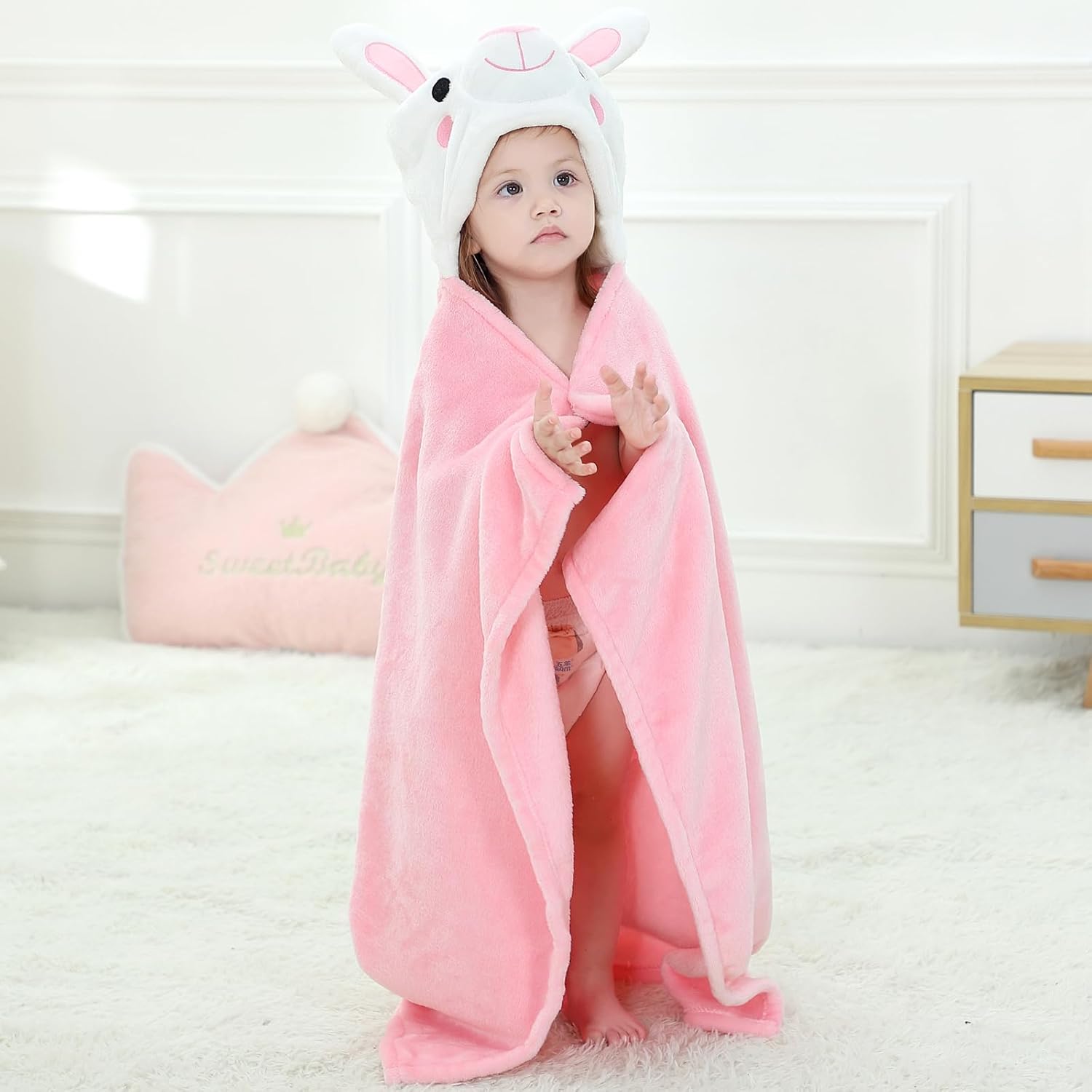 Arkwida Baby Hoodie Towel with Hood Flannel Blanket for Kids
