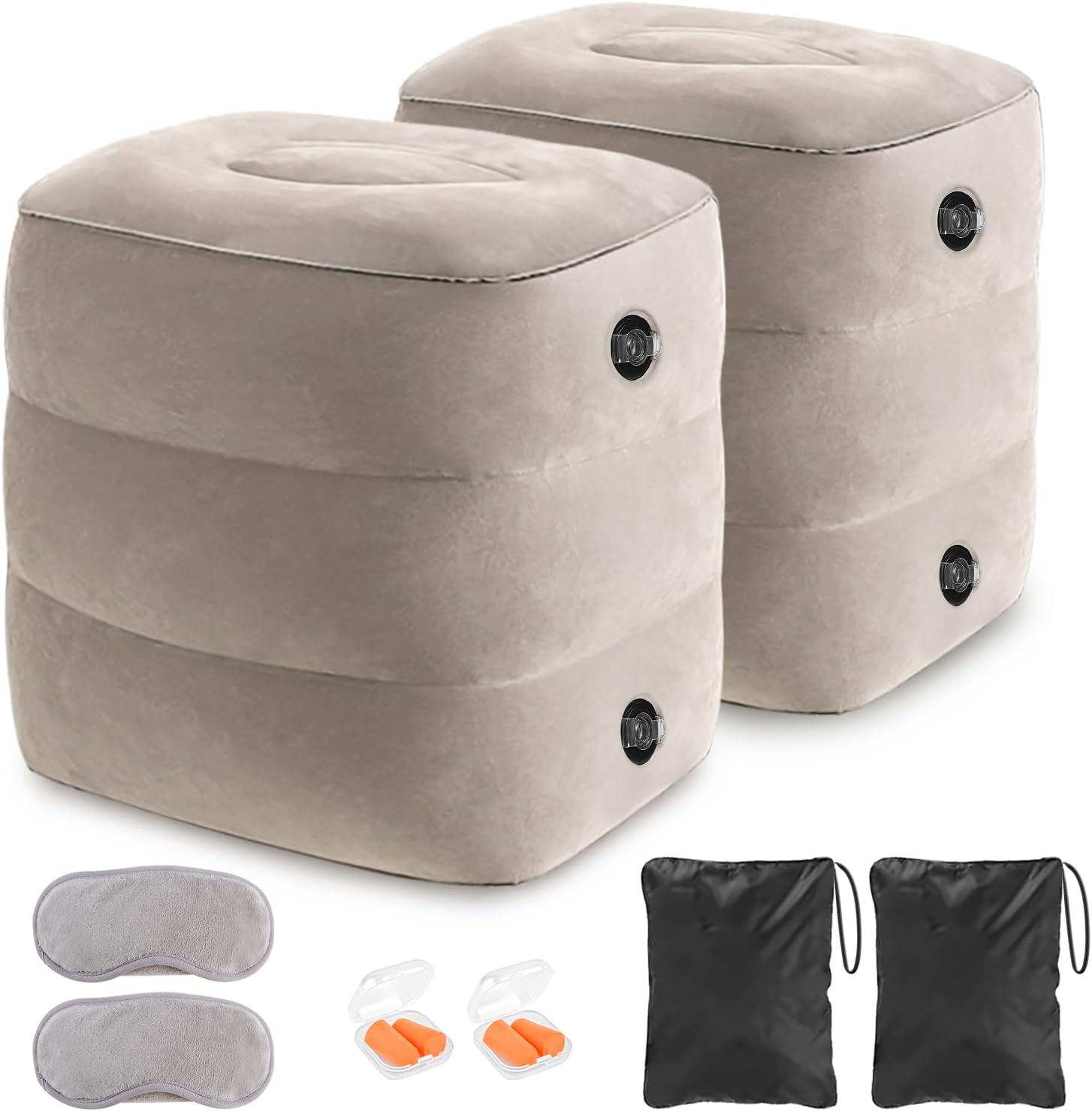 YSJILIDE Inflatable Travel Foot Rest Pillow 2 Pack