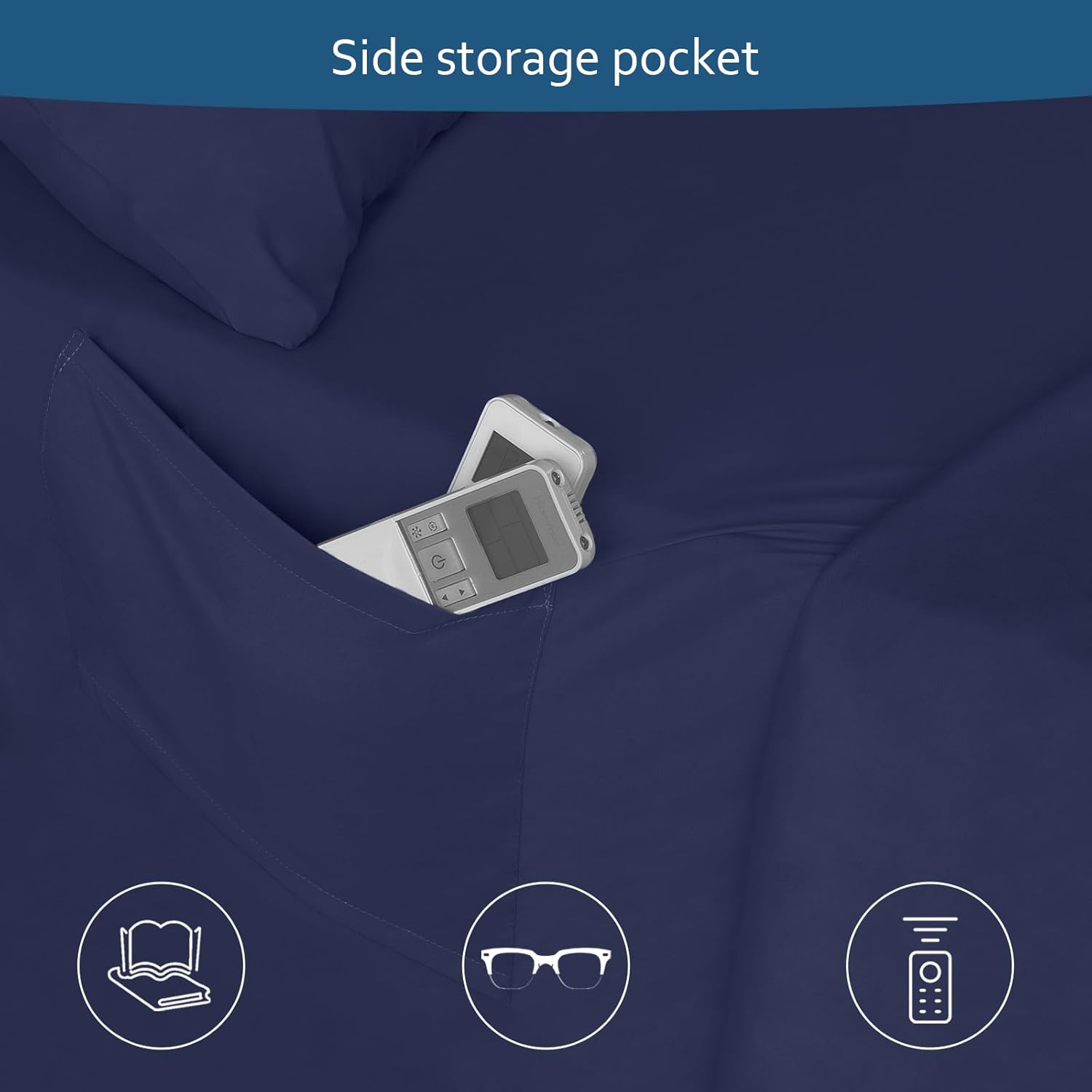 Moonsea Deep Pocket Twin Sheets Set for Kids Air Mattress - Navy Blue