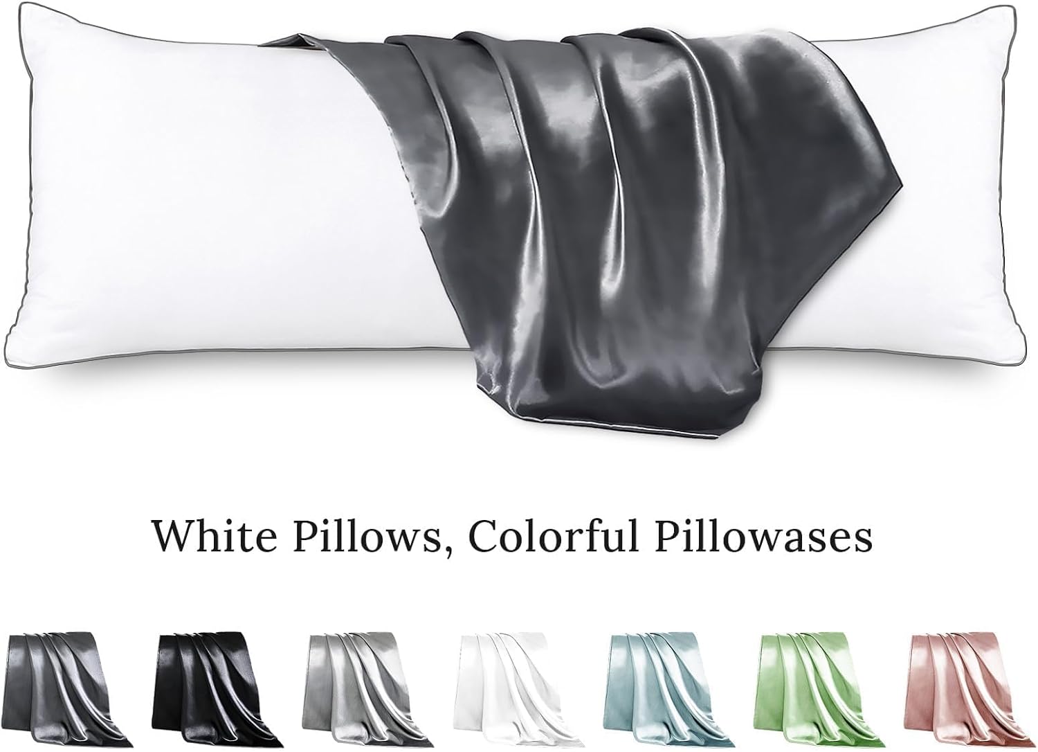 HUXMEYSON Cooling Body Pillow with Removable Satin Case