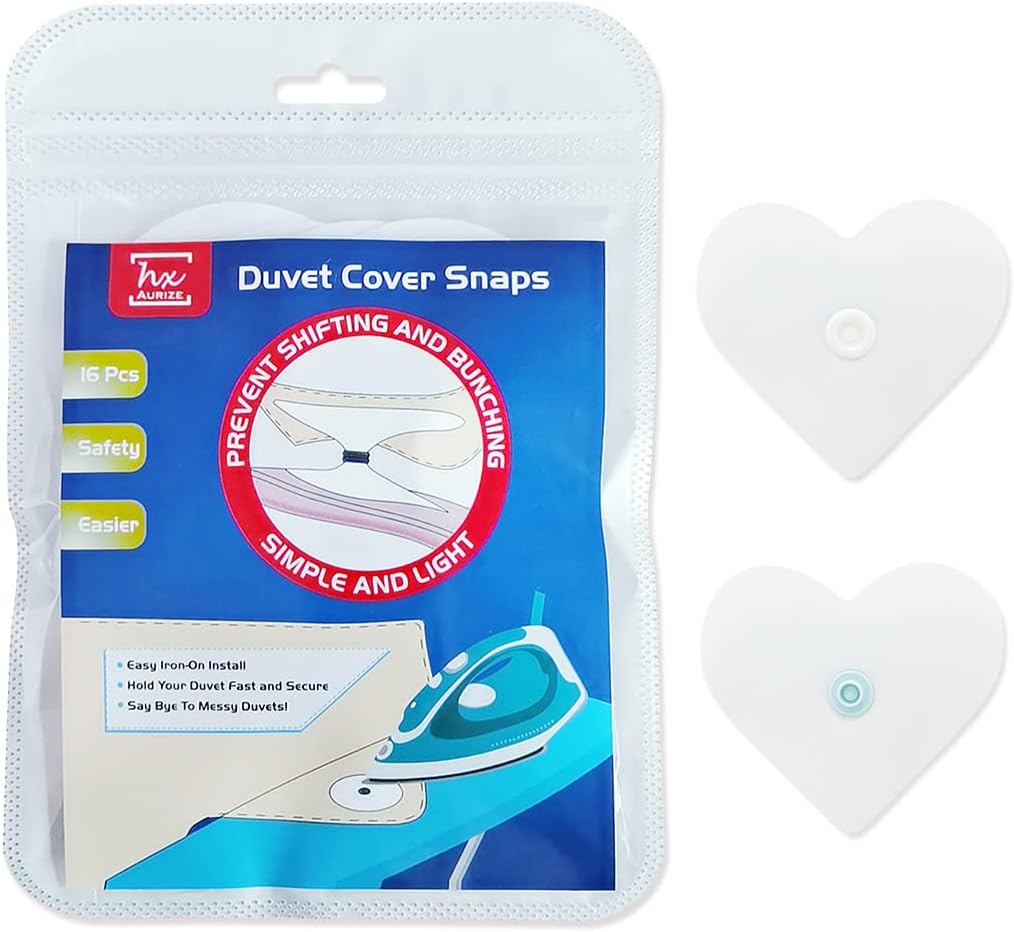HX AURIZE 16 Pcs Duvet Cover Snaps Fasteners Set