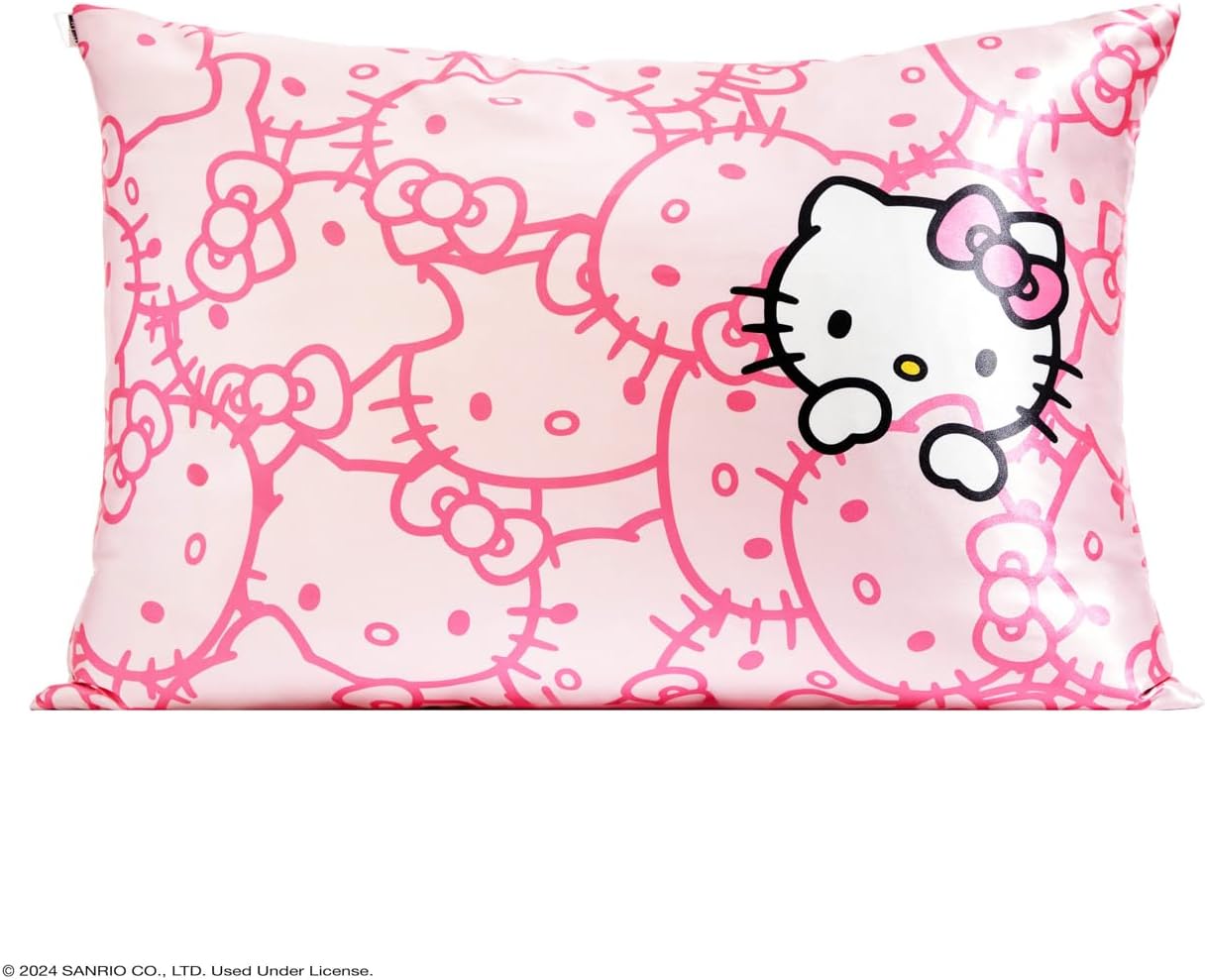 Kitsch x Hello Kitty Pink Kitty Faces Satin Pillowcase