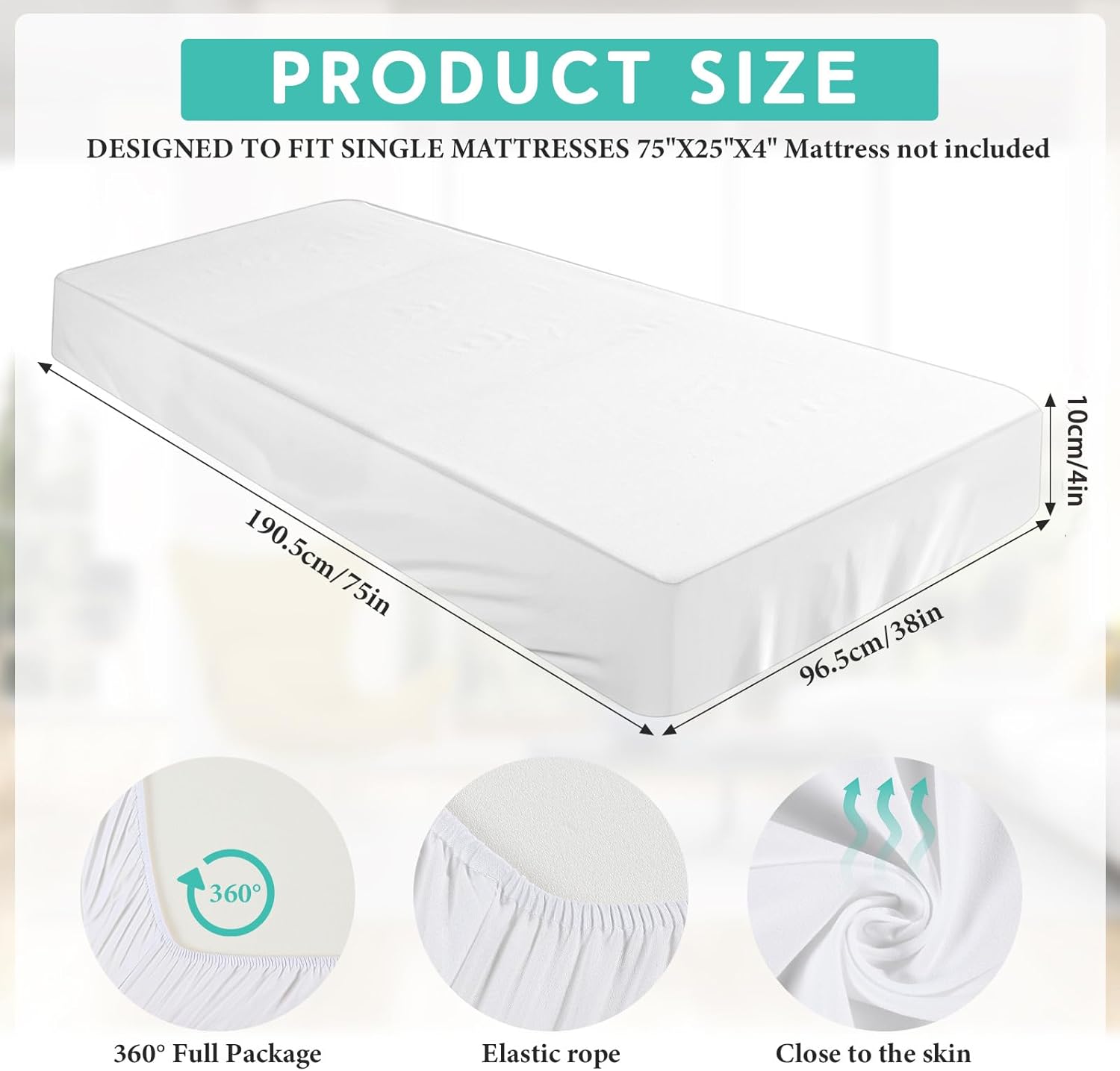 Breling Fitted Sheet Set - Twin 4 White 2 Pcs