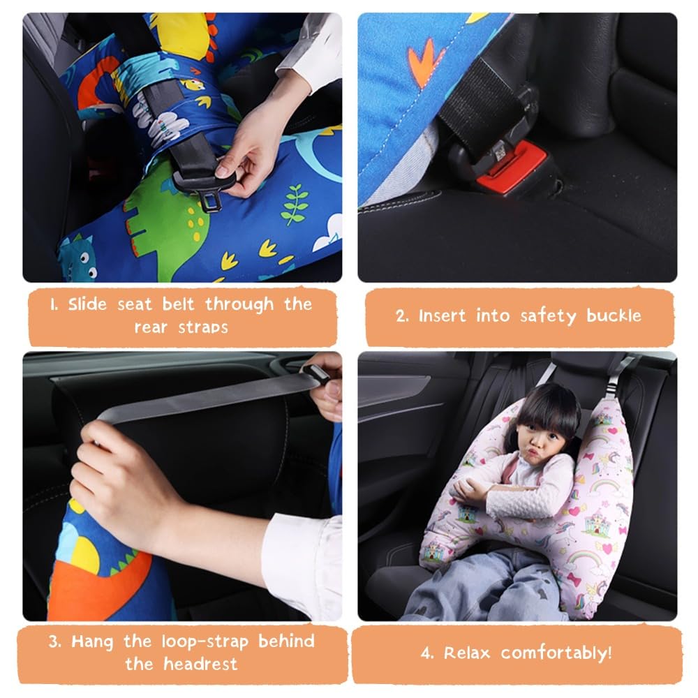 Kids Travel Pillow Dinosaur Cartoon Design