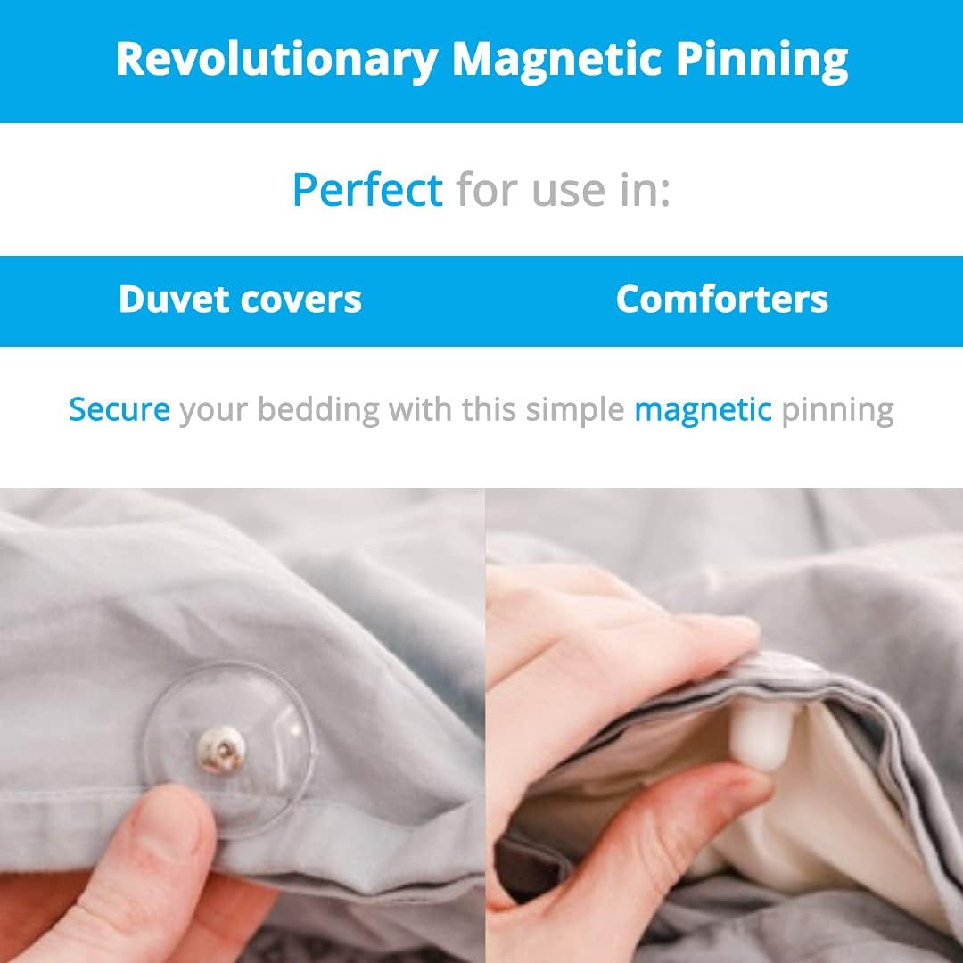 Pinion Pins Clear Magnetic Duvet Clips Pack of 8