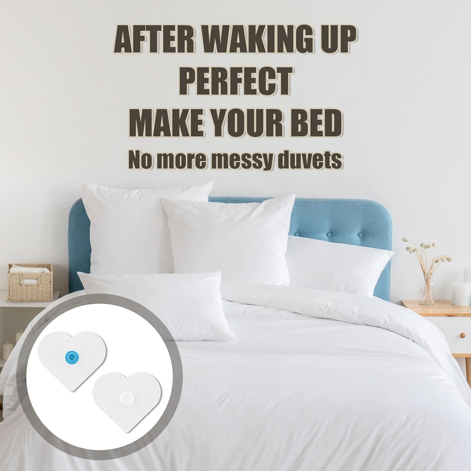 16pcs Heart-Shaped Duvet Clips with 2 Styles