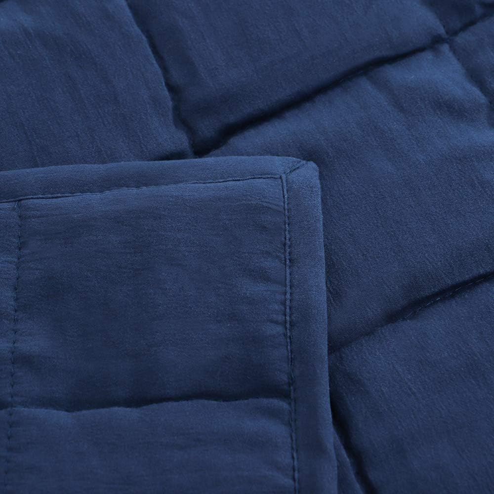 EMME Navy Blue Reversible Twin Quilt Set 1
