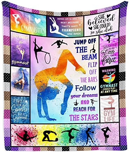 Gymnastics Theme Blanket 50x40 for Girls