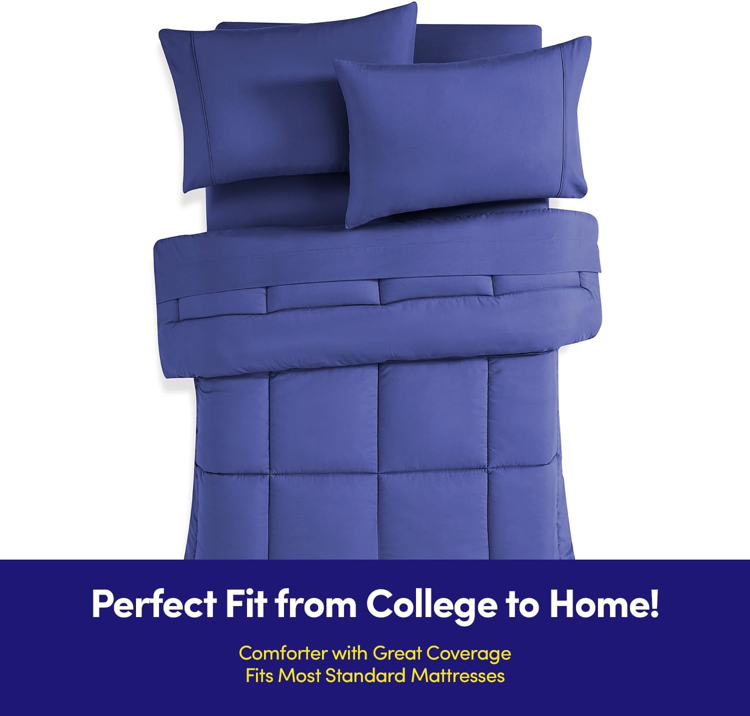 Sweet Home Collection Dorm Room Comforter Set 7 Piece Full