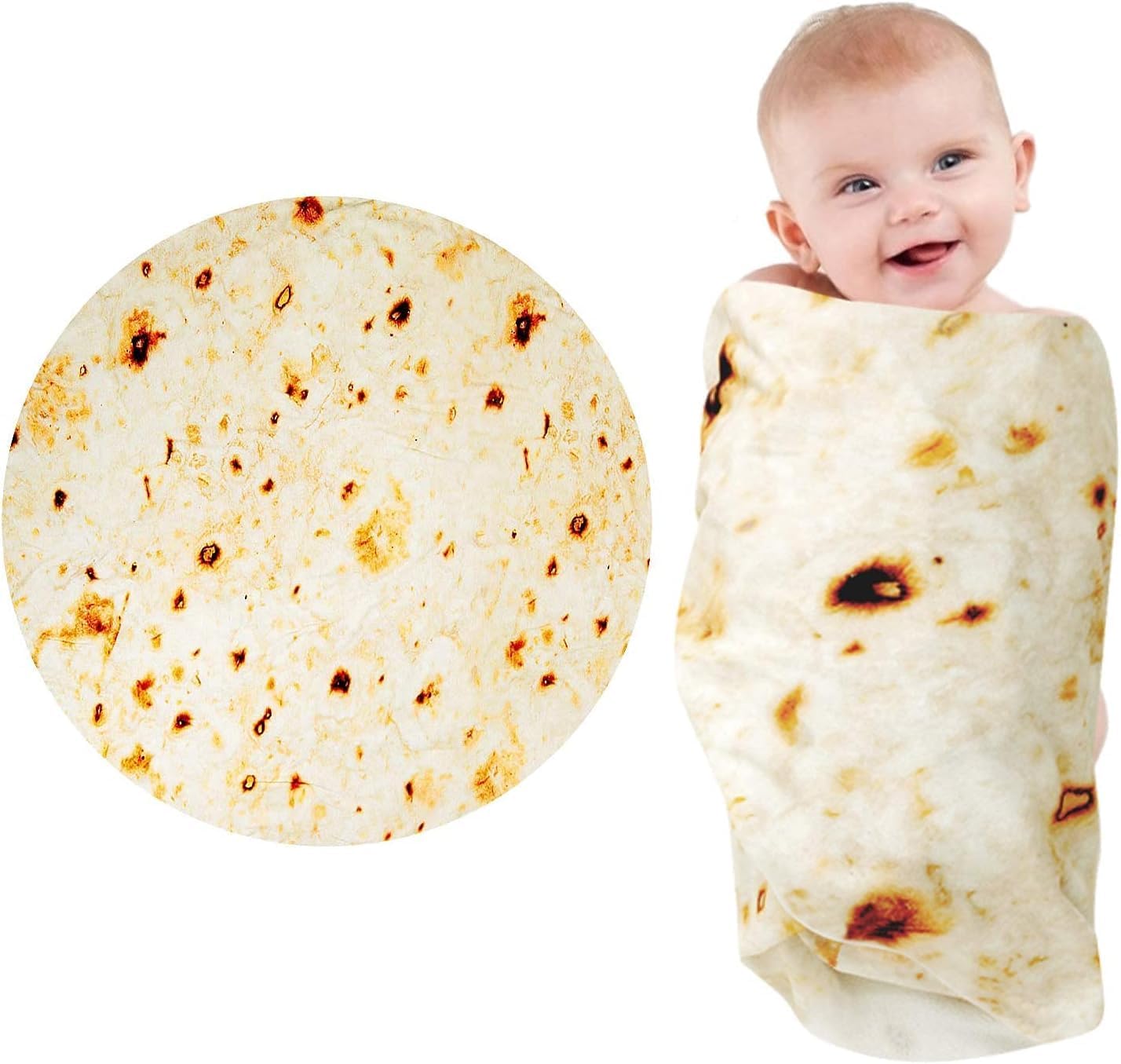Lhedon Tortilla Blanket for Baby 285 GSM Soft Flannel Wearable Wrap