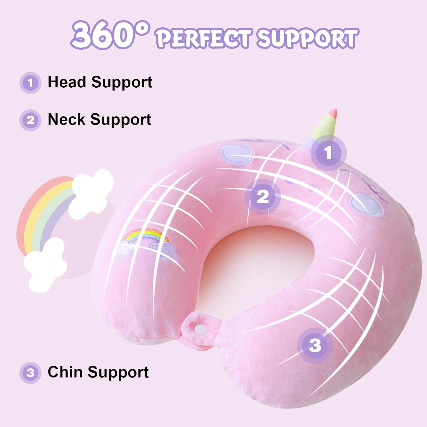 Cirorld Travel Pillow for Kids with Sleep Mask