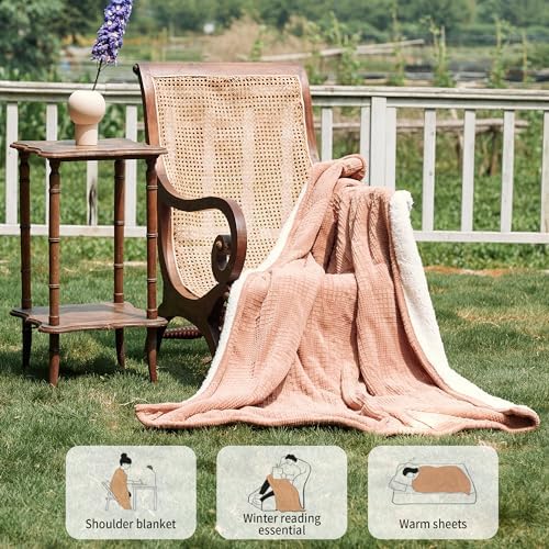 Texciting Fog Rose Heated Blanket 50x60