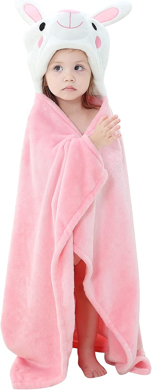 Arkwida Baby Hoodie Towel with Hood Flannel Blanket for Kids