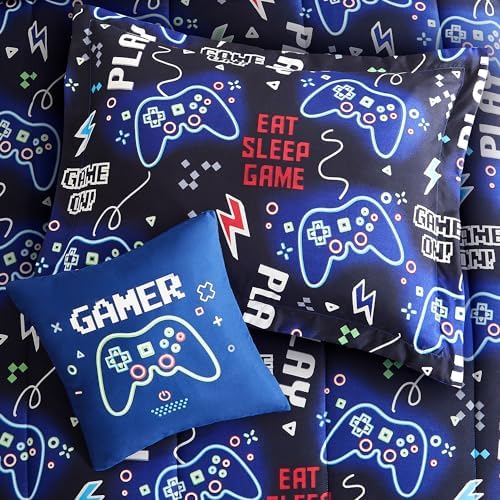 Glow in the Dark Gamer Comforter Set Twin Size