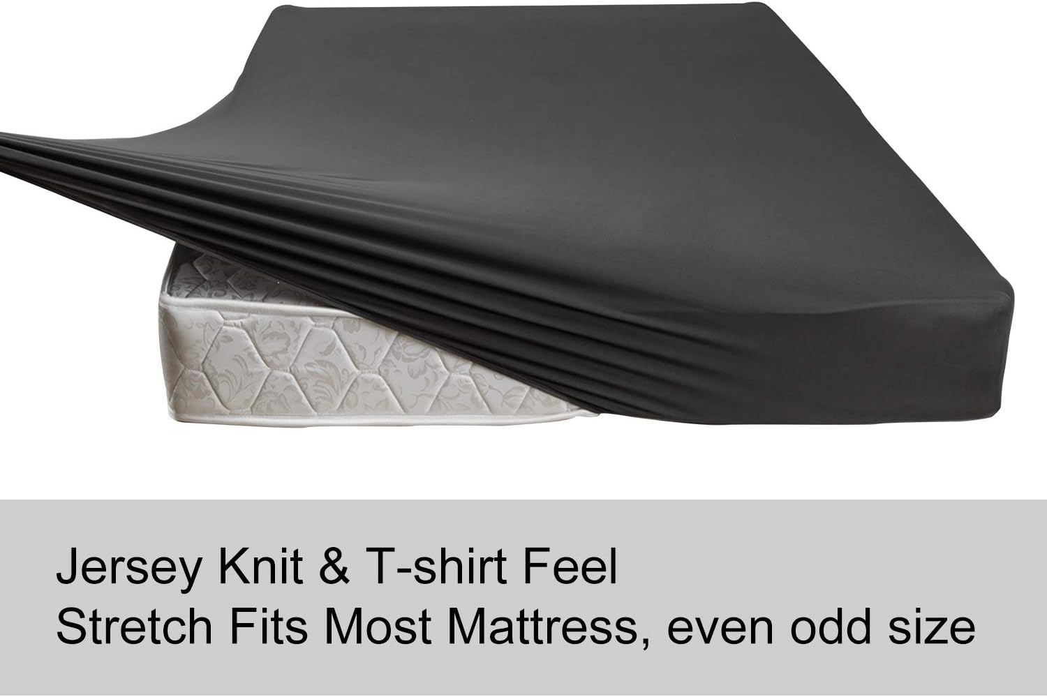 Dark Gray Stretch Fitted Sheet for Twin XL Mattress