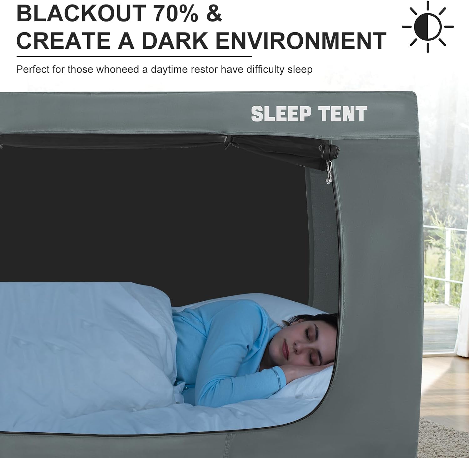 YAVIL Bed Tent for Kids and Adults Blackout Privacy Space