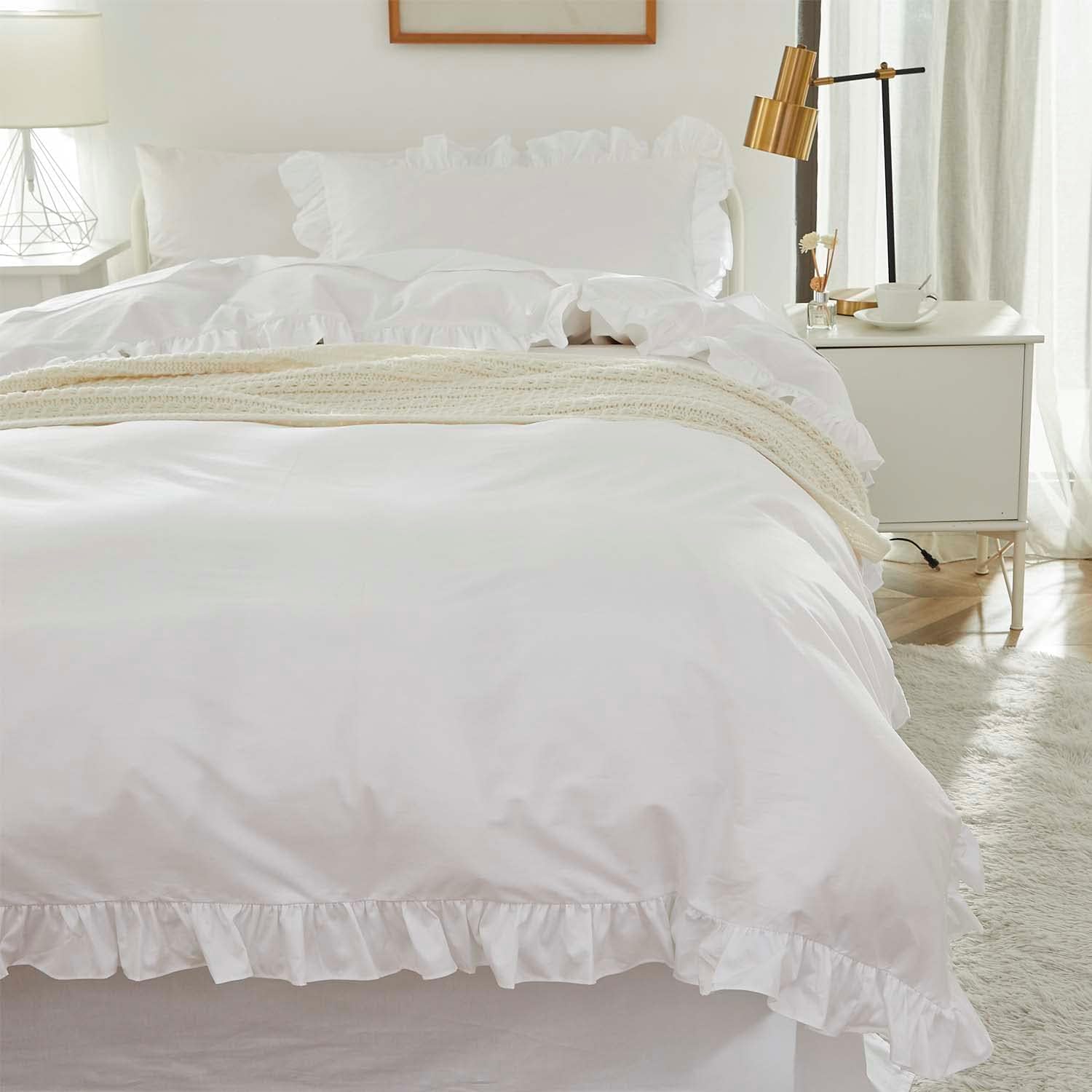 Brandream Organic Cotton Duvet Cover Set 2pcs TwinTwin XL White