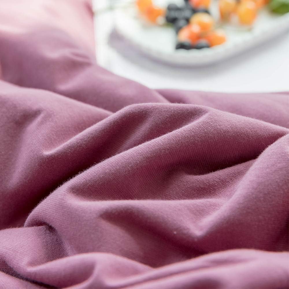 AMWAN Solid Purple Duvet Cover Set Queen Size