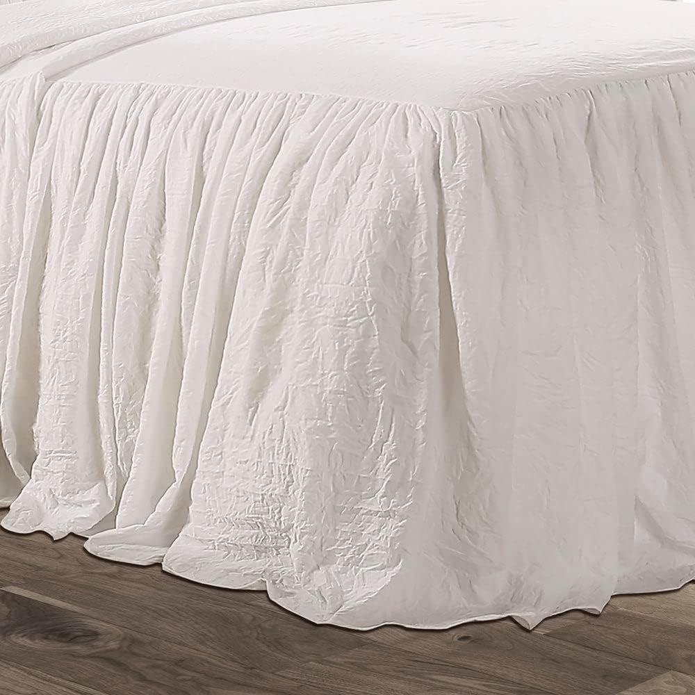 Lush Decor Ruffle Skirt Bedspread Set - 3 Piece King White