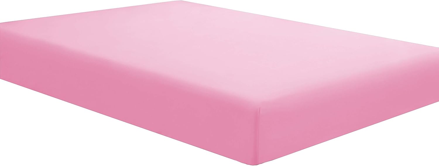 Sfoothome Twin Fitted Sheet - Ultra-Soft Microfiber Deep Pocket Pink