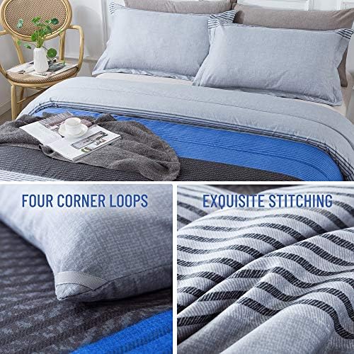 Andency 3-Piece Blue Stripe Comforter Set