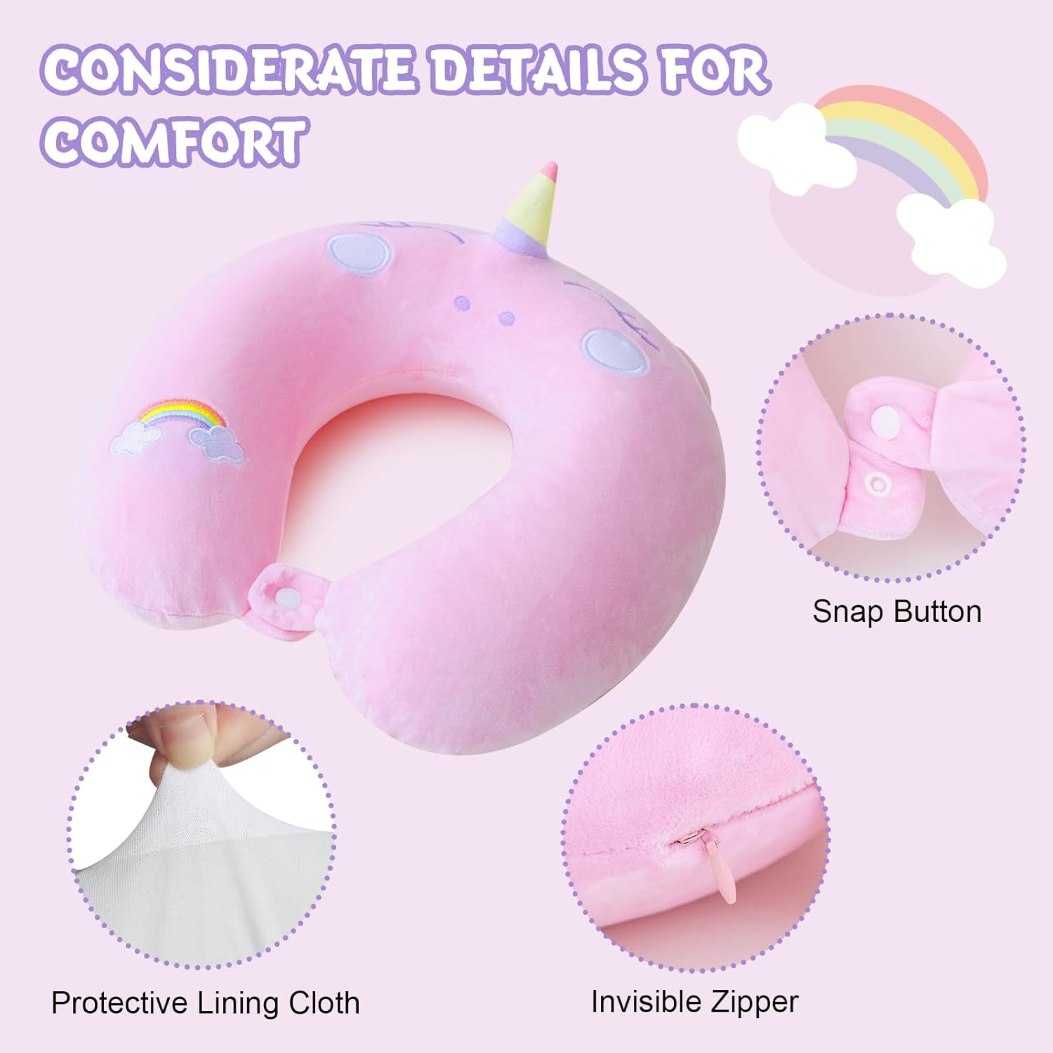 Cirorld Travel Pillow for Kids with Sleep Mask