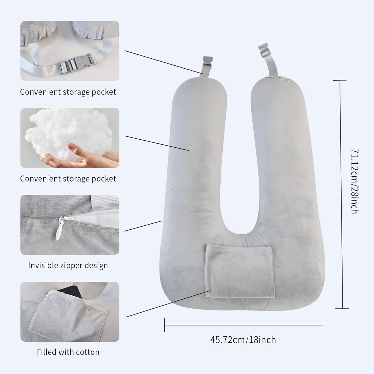 Cococu Car Pillow for Kids and Adults Grey 1