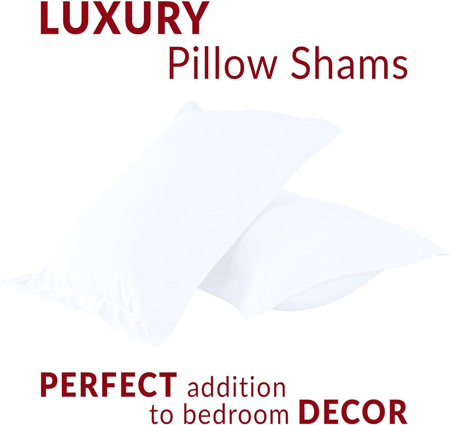 Mellanni Pillow Shams Set - 2 PC Luxury Cooling White