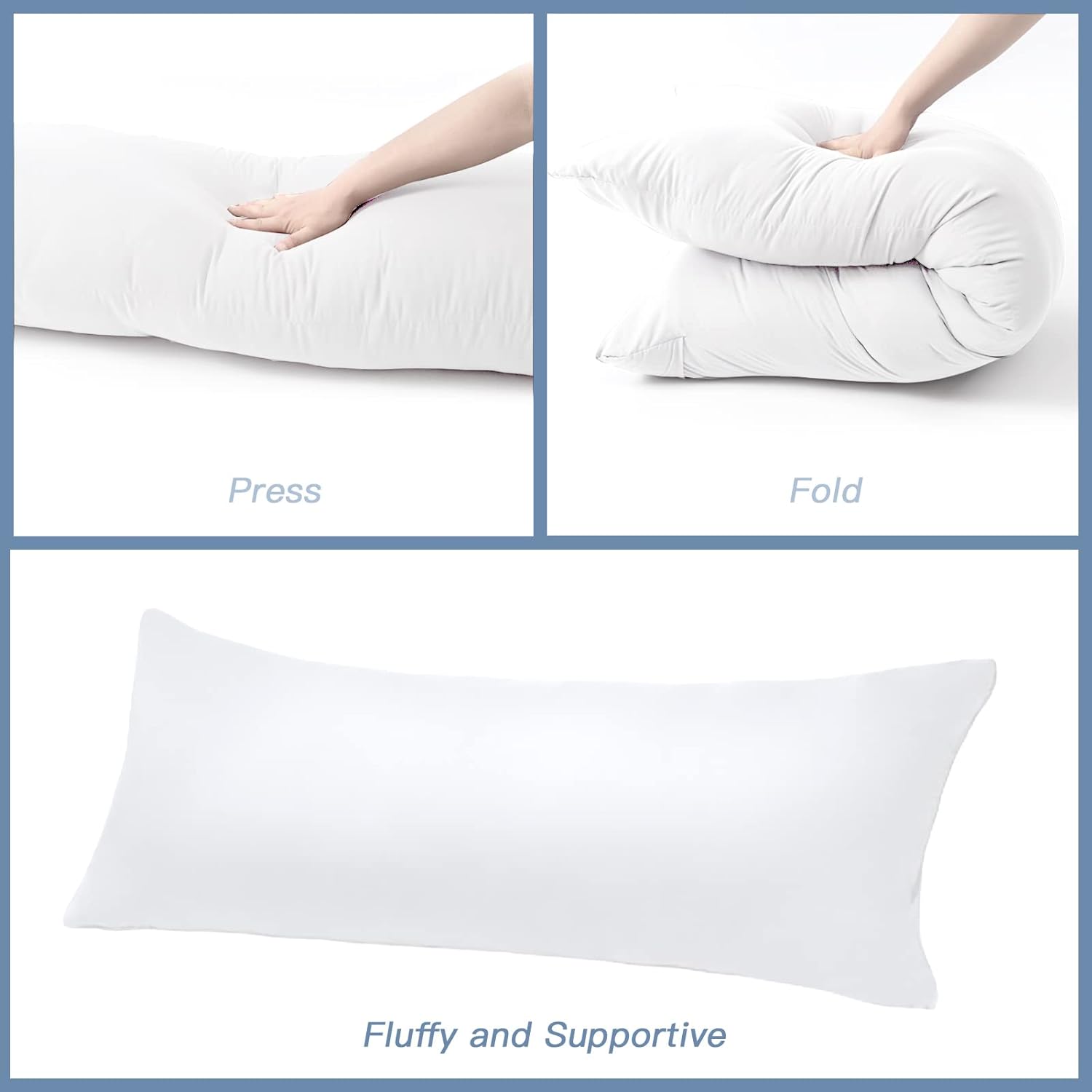 DOWNCOOL Luxury Full Body Pillow Insert with Microfiber Cover
