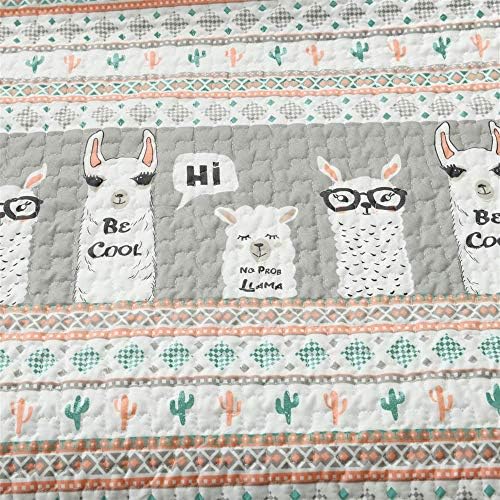 Lush Decor 6-Piece Pink-and-Turquoise Llama Daybed Set