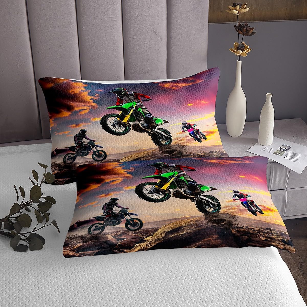 Erosebridal Motorbike Bedspread Quilt Set for Kids 1