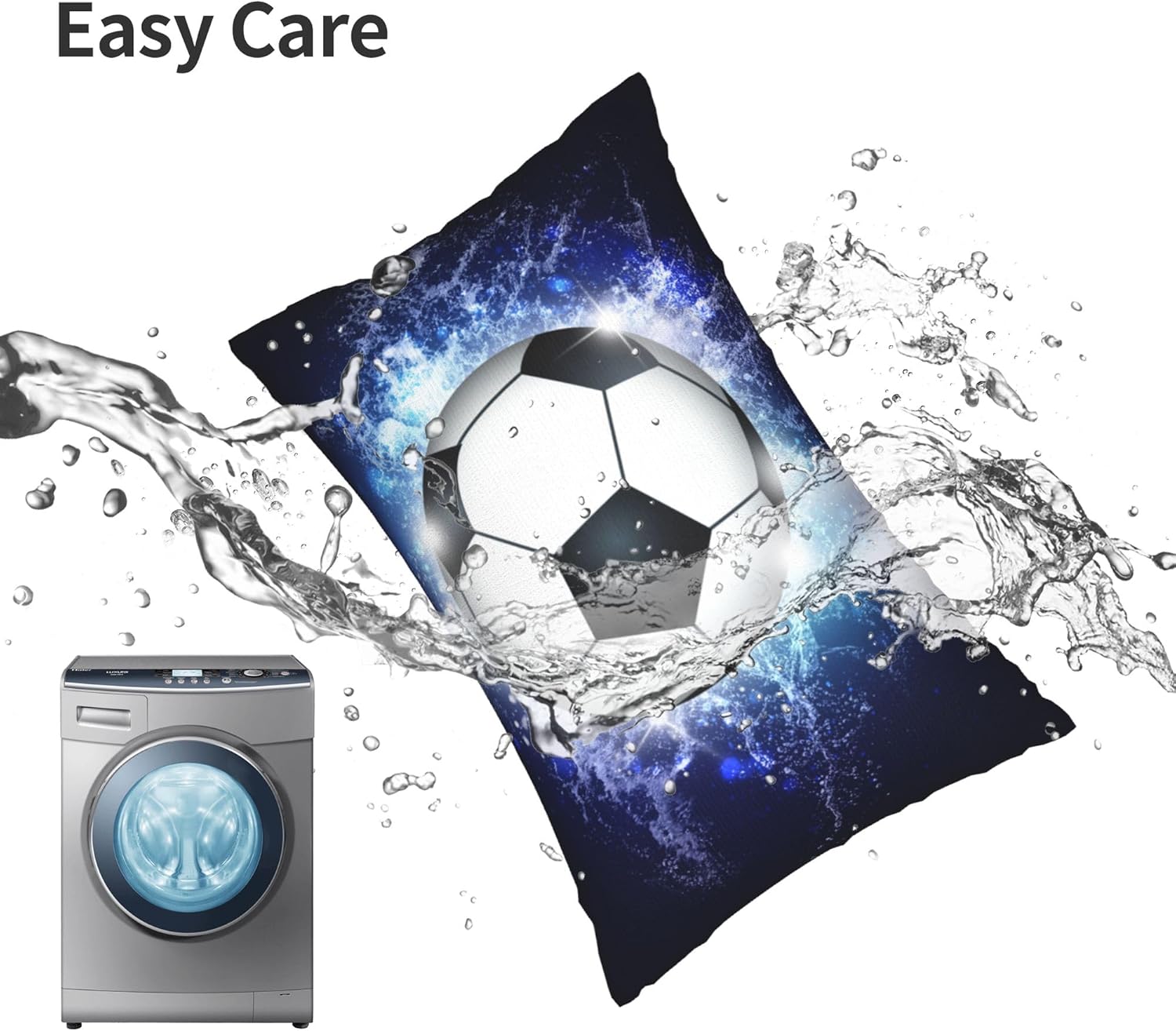 Sports Themed Soccer Throw Pillowcase for Kids Boys Room