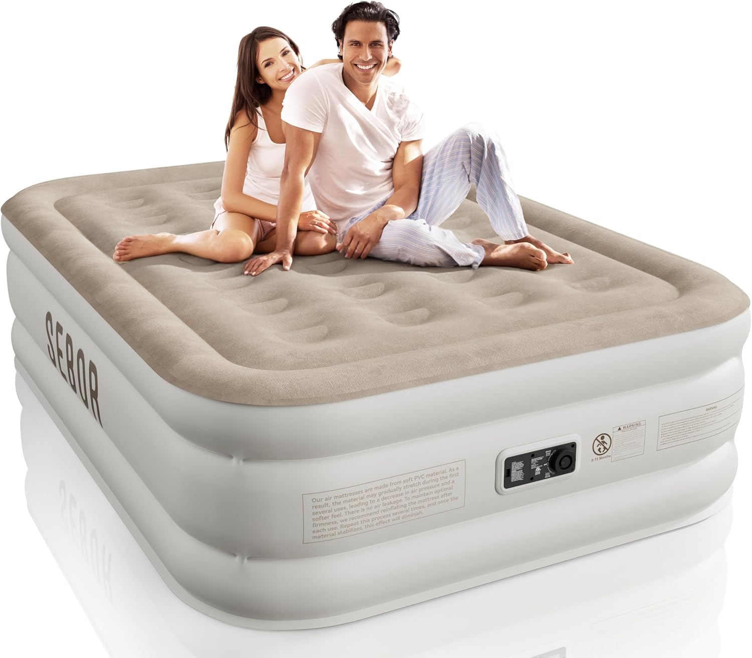 Sebor Air Mattress Full with Built-In Pump 18-inch