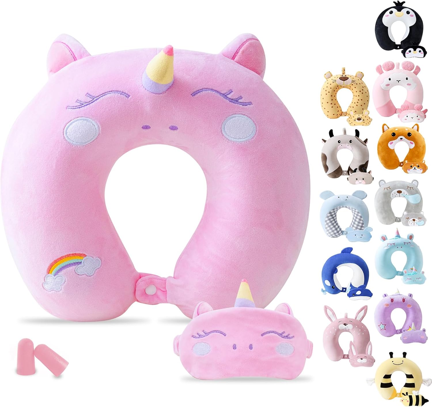 Cirorld Travel Pillow for Kids with Sleep Mask