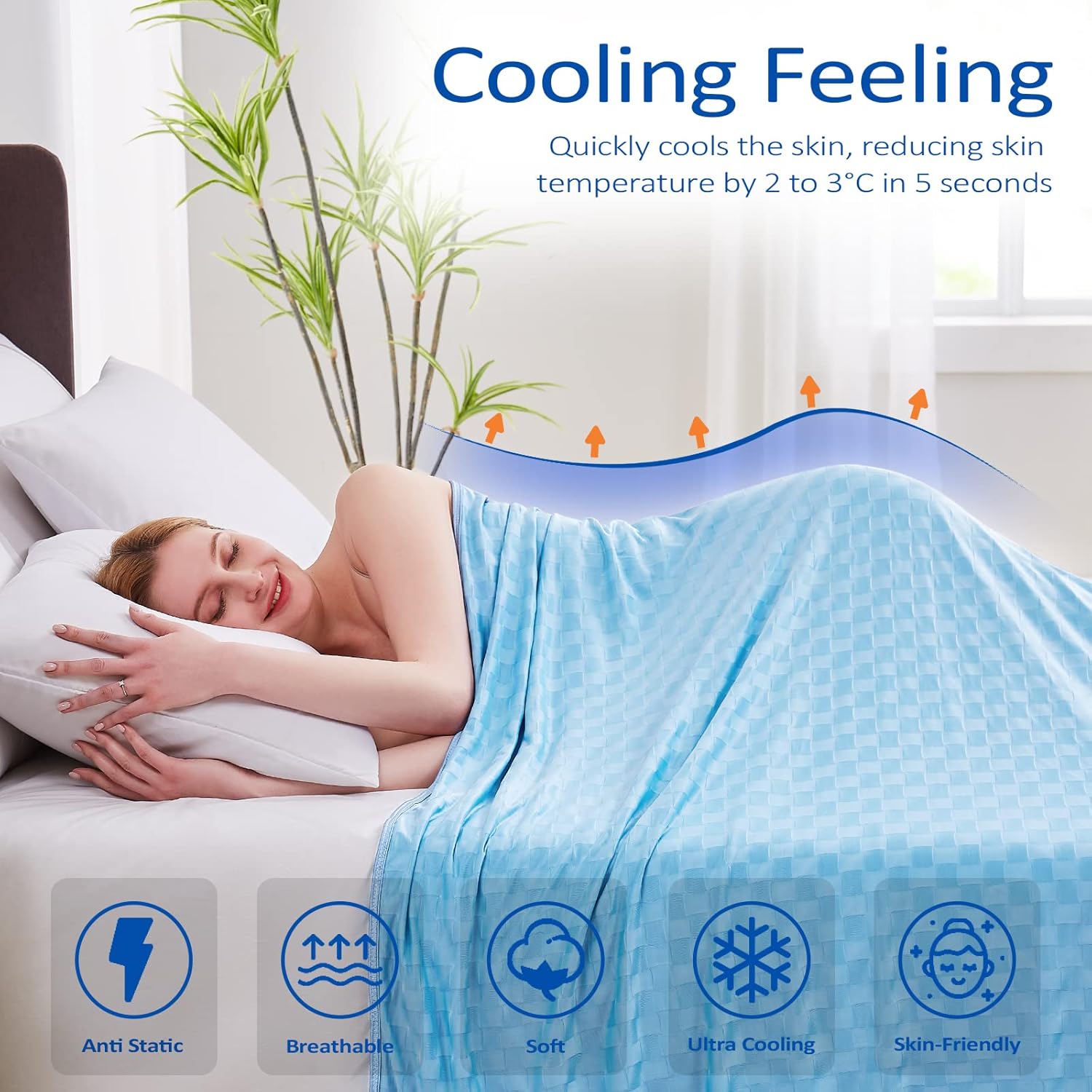 Topcee Cooling Blanket 50x70 Inches Double-Side Bed Throw