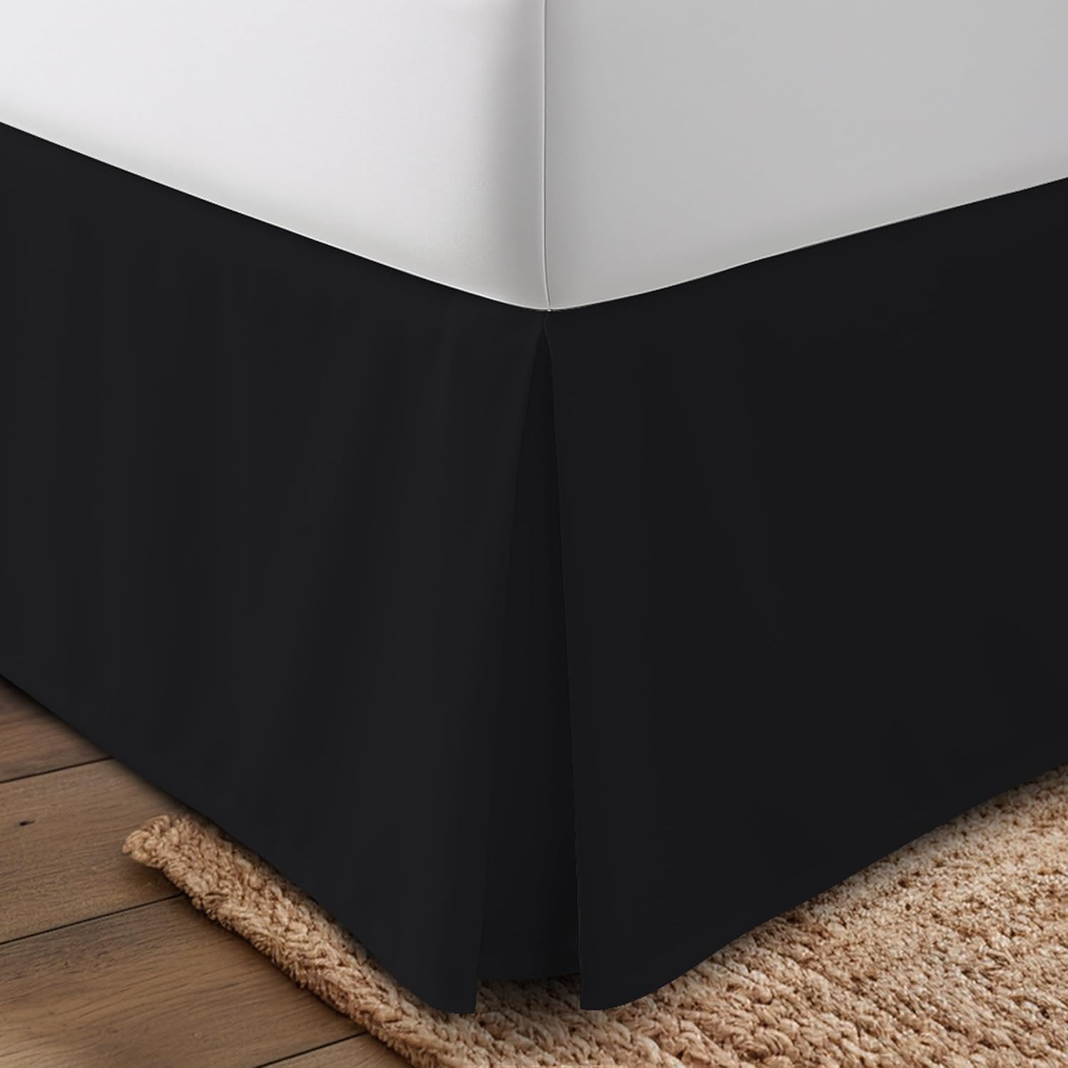 Utopia Bedding Twin Bed Skirt - Black Soft Ruffle 15 Inch Drop