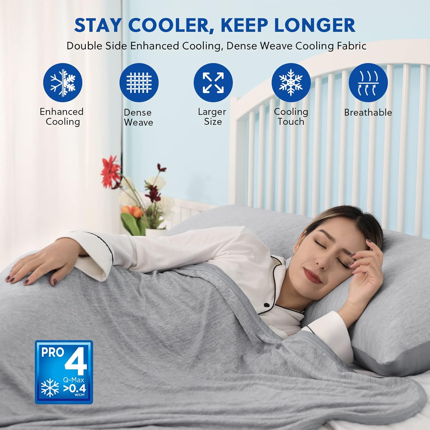 HOMFINE Cooling Blanket for Hot Sleepers - 60x80 inches Grey