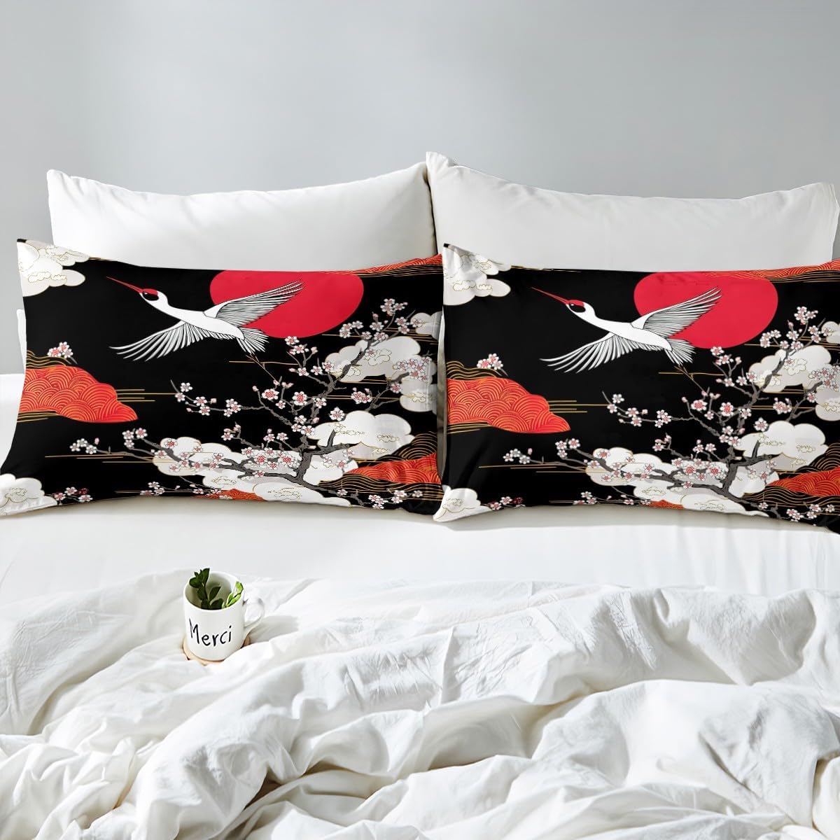Feelyou Cherry Blossoms Duvet Cover Set King Size