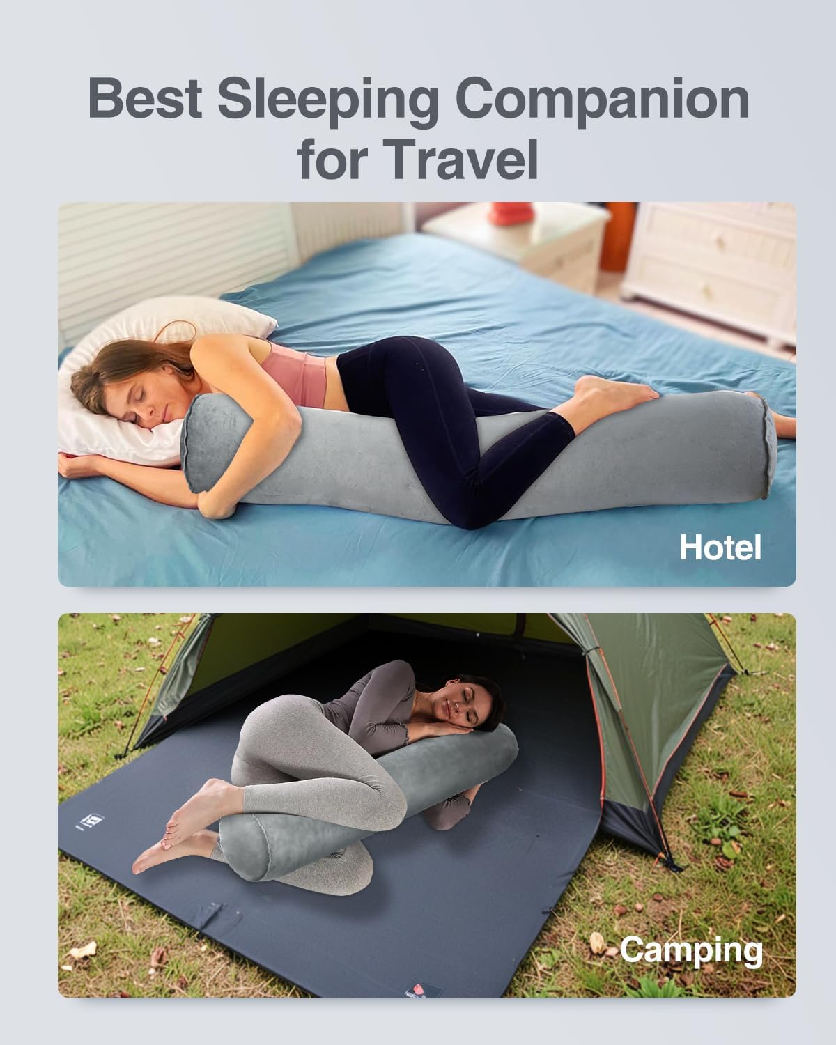 Luxtude Inflatable Body Pillow for Adults Kids 35 Inch Bolster