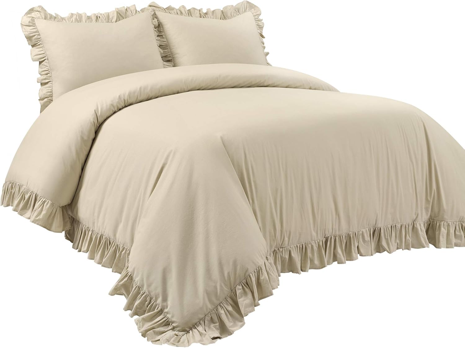 Lush Decor Reyna Ruffle Blanket King Size Wheat