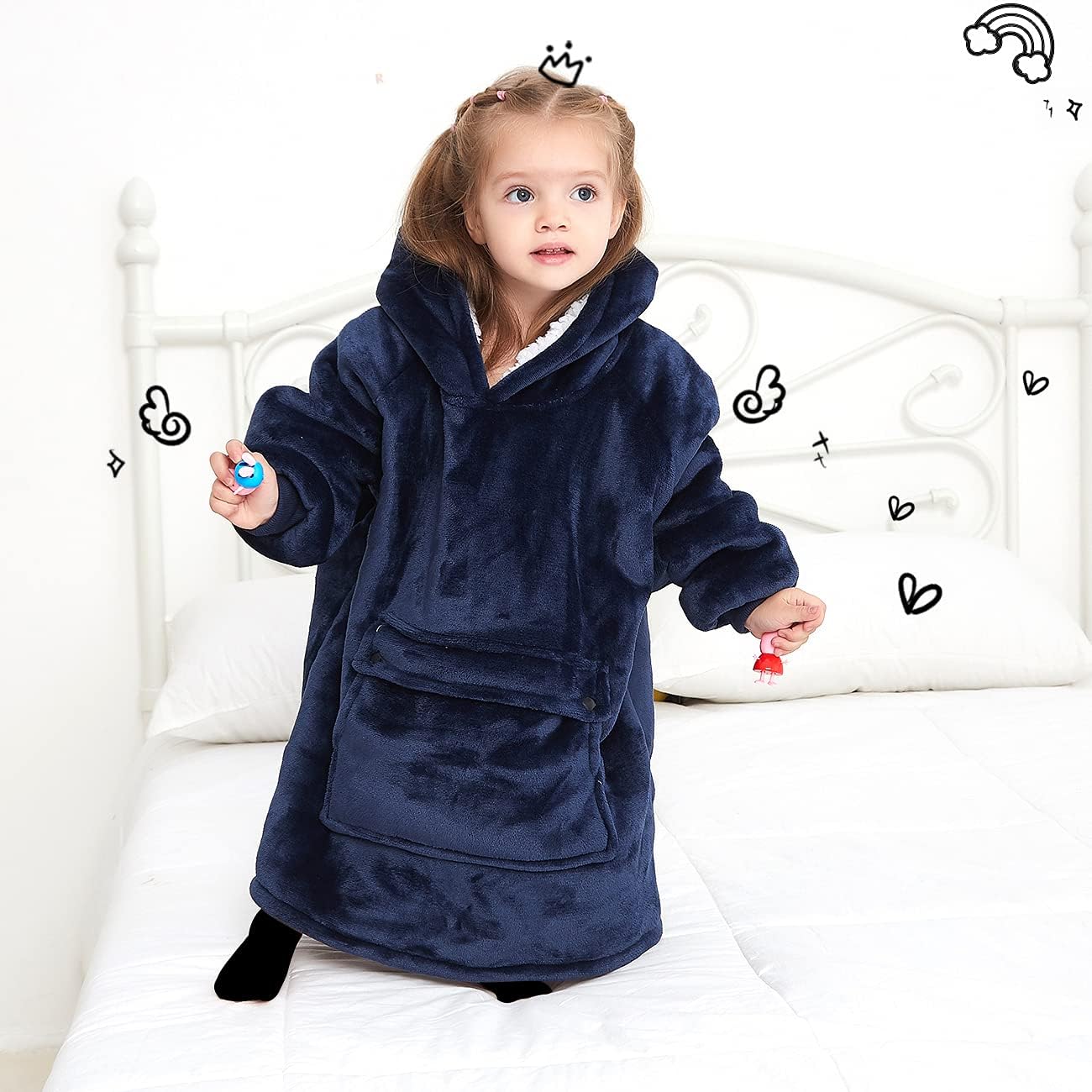 KFUBUO Wearable Blanket Hoodie Kids 2-6YR