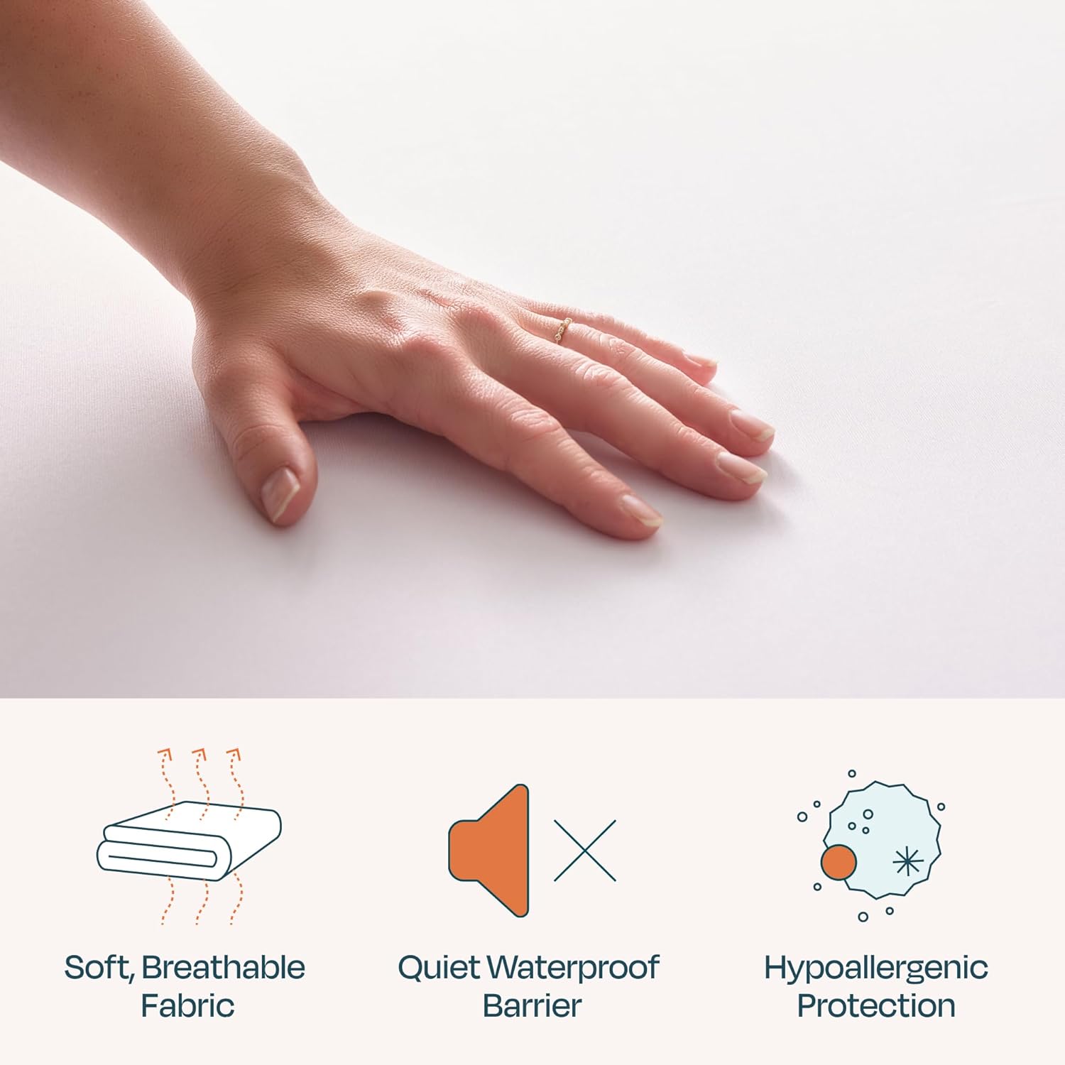 LINENSPA Waterproof Mattress Protector Twin Size White 1