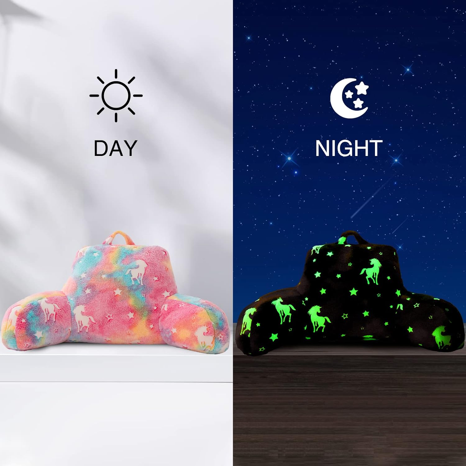 Aimuan Glow in the Dark Reading Pillow with Arms